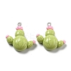 Spring Theme Opaque Resin Pendants RESI-R444-04D-1