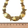 Tibetan Style Alloy Graduated Fish Link Chain Necklaces for Women LS-NJEW-C102-01AG-3