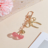 1Pc Cherry & Bowknot Alloy Resin Pendant Decorations HJEW-LP0001-75A-1