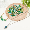 90Pcs 15 Styles Green Series Large Hole Resin European Beads OPDL-SP0001-02-3