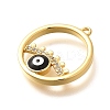 Brass Micro Pave Cubic Zirconia Pendants KK-U048-06G-2