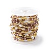 Brass Glass Bead Link Chains with ABS Imitation Pearl Beads CHS-P016-39G-05-4