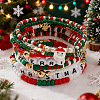 9Pcs Christmas Acrylic & Polymer Clay & Glass Beads Stretch Bracelets QX4351-7-1