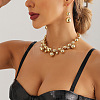 Alloy & Plastic Round Beads Link Chain Necklaces for Women WG2709A-01-3