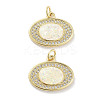 Brass Micro Pave Clear Cubic Zirconia Pendants KK-L213-035G-1