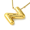 Ion Plating(IP) Initial Letter 304 Stainless Steel Pendant Necklace NJEW-R265-05G-Z-1