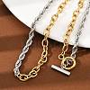 304 Stainless Steel Rope Chain Cable Chain OT Necklaces for Women NJEW-K288-02GP-2