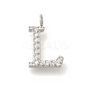 304 Stainless Steel Micro Pave Cubic Zirconia Pendants STAS-H228-06P-L-1
