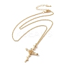 304 Stainless Steel Cross with Flower Pendant Necklaces for Women NJEW-A020-03A-G-2