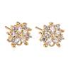 4 Pairs 2 Style Brass Mirco Pave Clear Cubic Zirconia Stud Earring Findings EJEW-ZZ0001-01-3