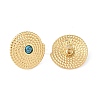 Natural Turquoise & 304 Stainless Steel Rope Disc Stud Earrings for Women EJEW-G390-04G-02-2