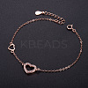 SHEGRACE 925 Sterling Silver Heart Link Bracelets JB185A-3