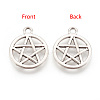 Tibetan Style Alloy Flat Round with Star Charms TIBEP-5248-AS-FF-2