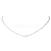Natural Pearl Rice & 304 Stainless Steel Satellite Chain Paperclip Chain Necklaces for Women NJEW-JN05822-01-2