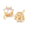 Brass Micro Pave Clear Cubic Zirconia Pendants KK-B102-11G-2