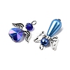 60Pcs 5 Styles Tibetan Style Alloy Butterfly Bead & ABS Plastic Pearl & Glass Pendants PALLOY-CA00016-2