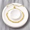 Brass Round Beads Slider Bracelets for Women BJEW-D317-13A-G-1