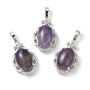 Natural Amethyst Oval Pendants G-NH0025-15P-08-1