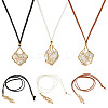 3Pcs Faux Suede Macrame Pouch  Pendant Necklaces NJEW-TAC0052-03-1