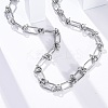 304 Stainless Steel Oval Knot Link Chain Necklaces for Women Men NJEW-P321-02P-1