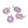 Brass Micro Pave Clear Cubic Zirconia Pendants ZIRC-Z019-44C-NR-1