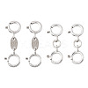 Anti-Tarnish 4Pcs 2 Style 925 Sterling Silver Spring Ring Clasps Sets STER-TA0001-05-1