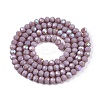 Electroplate Opaque Solid Color Glass Beads Strands EGLA-A044-P4mm-L13-3