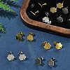 16Pcs 2 Colors 201 Stainless Steel Stud Earring Findings with Hole EJEW-FS0001-20-8
