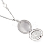 316 Stainless Steel Heart Oval Flat Round Locket Pendant 304 Stainless Steel Twisted Chain Necklaces NJEW-JN05839-6