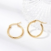PVD Vacuum Plating 201 Stainless Steel Hoop Earrings with 304 Stainless Steel Pins for Women LS-EJEW-D279-12G-05-1