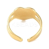 Ion Plating(IP) 304 Stainless Steel Enamel Heart Cuff Finger Rings RJEW-L107-059G-01-3