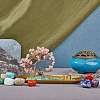 Natural Rose Quartz with Green Aventurine Chips with Brass Incense Burner Holder DJEW-G027-19RG-03-5
