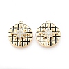 Brass Pave Clear Cubic Zirconia Pendants KK-N232-514-2