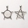 Tibetan Style Alloy Pendant Cabochon Bezel Settings PALLOY-J494-15AS-1