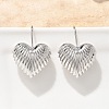 Textured Heart Brass Dangle Earrings EJEW-B132-04P-2