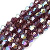 AB Color Plated Transparent Glass Beads Strands GLAA-G127-01-02S-1