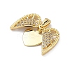Brass Micro Pave Cubic Zirconia Openable Pendants KK-Z143-04G-04-2