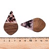 Transparent Resin and Walnut Wood Pendants RESI-T057-06B-4