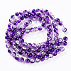 Baking Paint Transparent Crackle Glass Round Bead Strands DGLA-Q018-8mm-47-3