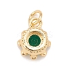 Brass Inlaid Clear Cubic Zirconia Charms KK-A161-34G-C-2