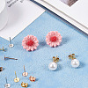 60Pcs 3 Color Flat Round 304 Stainless Steel Stud Earring Findings STAS-TA0002-47-6