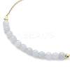 Dyed Natural White Jade Round Beaded Ankelets AJEW-AN00707-02-4