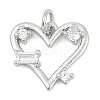 Brass Micro Pave Clear Cubic Zirconia Pendants KK-G522-53P-03-1