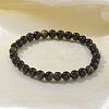 Natural Golden Sheen Obsidian Bead Stretch Bracelets X-BJEW-K212-A-020-7