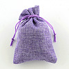 Polyester Imitation Burlap Packing Pouches Drawstring Bags ABAG-R004-14x10cm-08-1
