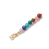 Chakra Natural Amethyst & Tiger Eye & Red Jasper & Lapis Lazuli & Apatite & Malachite & Sunstone Faceted Round Beaded Pendants X-PALLOY-JF03559-01-4