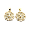 Brass Clear Cubic Zirconia Pendants KK-G446-15G-2