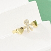Brass Micro Pave Cubic Zirconia Adjustable Cuff Rings for Women RJEW-C129-11G-3