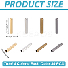 120Pcs 4 Colors Brass Tube Beads KK-GA0001-94-2