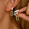 201 Stainless Steel Romantic Eight-shaped Hoop Earrings KF3833-1-1